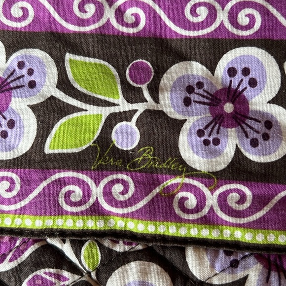 Vera Bradley Women’s Laptop Bag Plum Petals - Picture 2 of 8